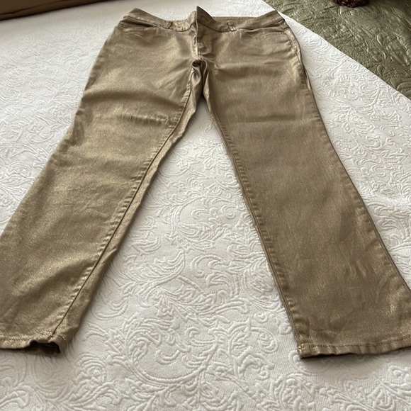 Chico’s Platinum gold jeans - Picture 2 of 4